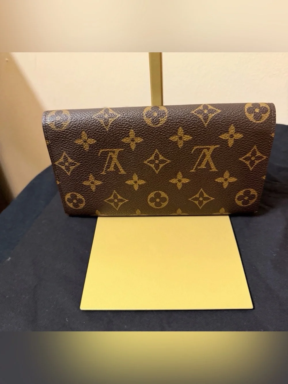 Louis Vuitton Brown Monogram Snap Flap Wallet Zip Coin Pocket Folding Card/COA